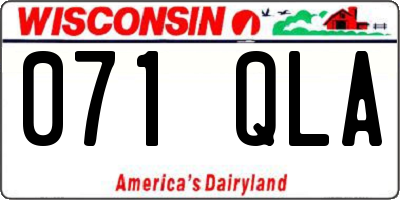 WI license plate 071QLA