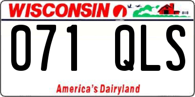 WI license plate 071QLS