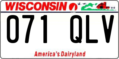 WI license plate 071QLV