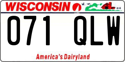 WI license plate 071QLW