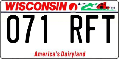 WI license plate 071RFT