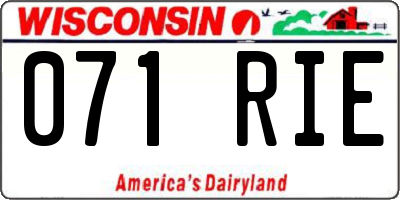 WI license plate 071RIE