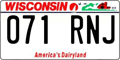 WI license plate 071RNJ