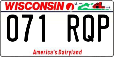 WI license plate 071RQP
