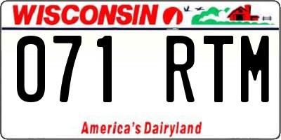 WI license plate 071RTM