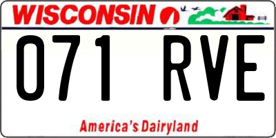 WI license plate 071RVE