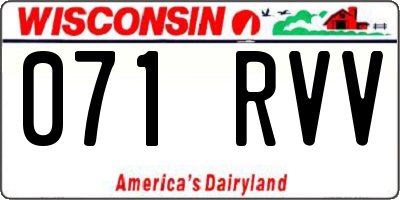 WI license plate 071RVV