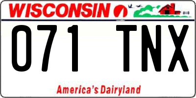 WI license plate 071TNX
