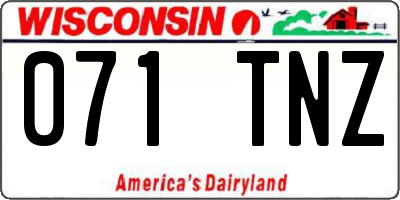 WI license plate 071TNZ