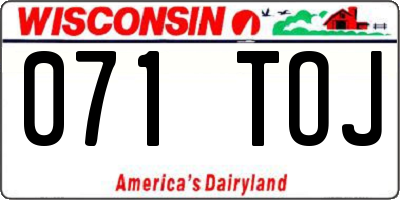 WI license plate 071TOJ