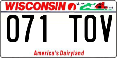 WI license plate 071TOV