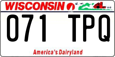 WI license plate 071TPQ