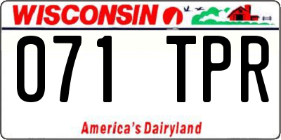 WI license plate 071TPR