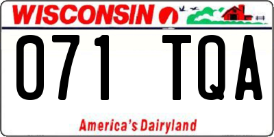WI license plate 071TQA