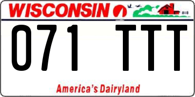 WI license plate 071TTT