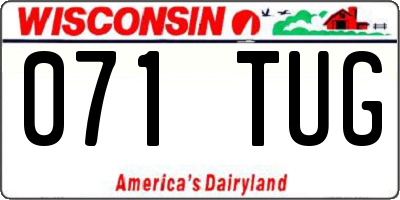 WI license plate 071TUG