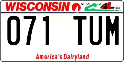 WI license plate 071TUM