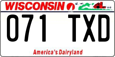WI license plate 071TXD