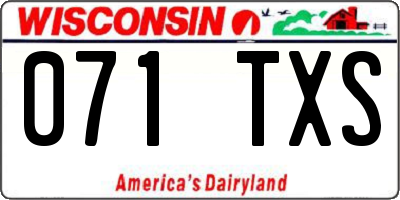 WI license plate 071TXS