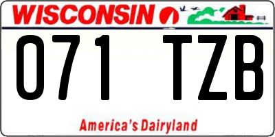 WI license plate 071TZB