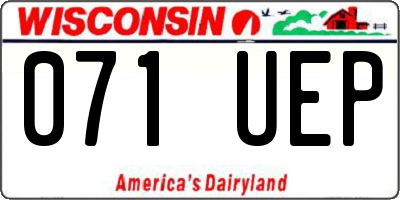WI license plate 071UEP