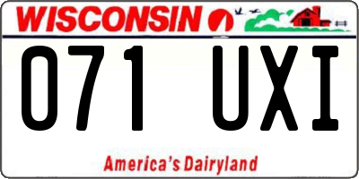 WI license plate 071UXI