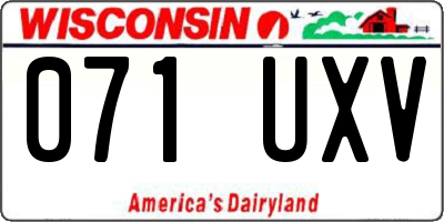 WI license plate 071UXV