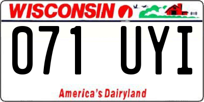 WI license plate 071UYI
