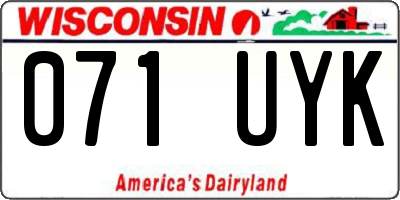 WI license plate 071UYK