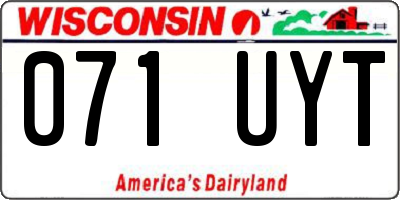 WI license plate 071UYT