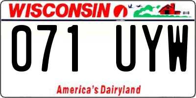 WI license plate 071UYW