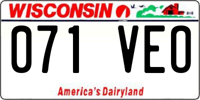 WI license plate 071VEO