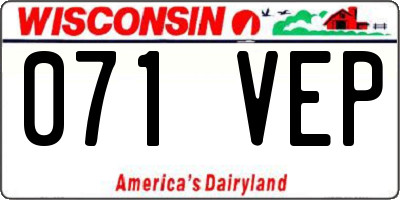 WI license plate 071VEP