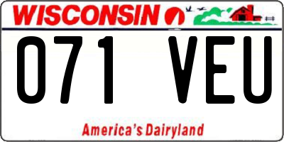 WI license plate 071VEU