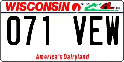 WI license plate 071VEW