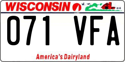 WI license plate 071VFA