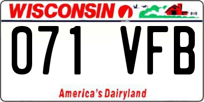 WI license plate 071VFB