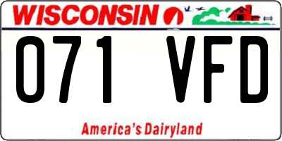 WI license plate 071VFD