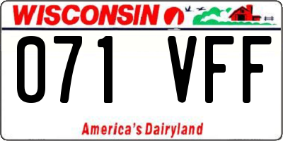 WI license plate 071VFF