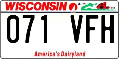 WI license plate 071VFH