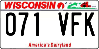 WI license plate 071VFK