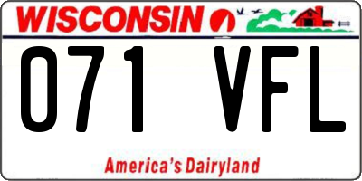 WI license plate 071VFL