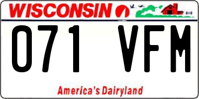 WI license plate 071VFM