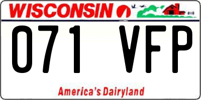 WI license plate 071VFP