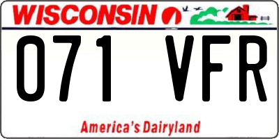 WI license plate 071VFR