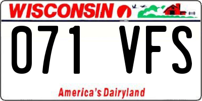 WI license plate 071VFS