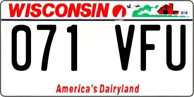 WI license plate 071VFU
