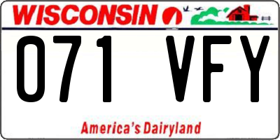 WI license plate 071VFY