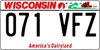 WI license plate 071VFZ