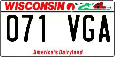 WI license plate 071VGA